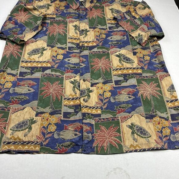 Tori Richard Mens Hawaiian Button Shirt Tropical Patchwork Short Sleeve Top XL - Picture 2 of 10